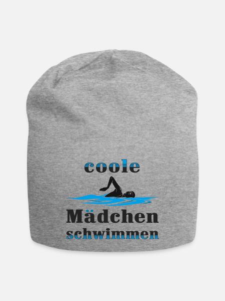 Coole Mädchen schwimmen - Jersey-Beanie - Grau meliert