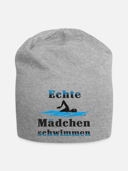 Echte Mädchen schwimmen - Jersey-Beanie - Grau meliert