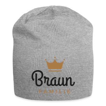 Braun-Familie - Jersey-Beanie - Grau meliert - Vorne