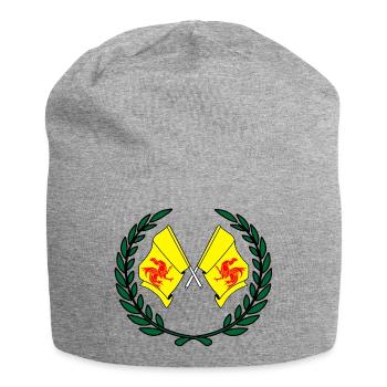 Flaggen Provinz Wallonien Belgien Lorbeerkranz - Jersey-Beanie - Grau meliert - Vorne