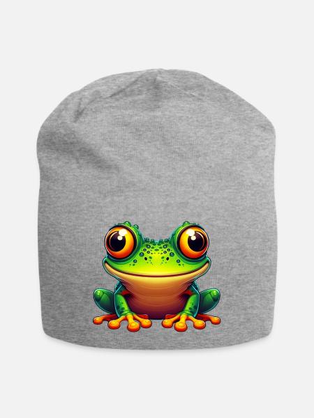 Frosch - Jersey-Beanie - Grau meliert