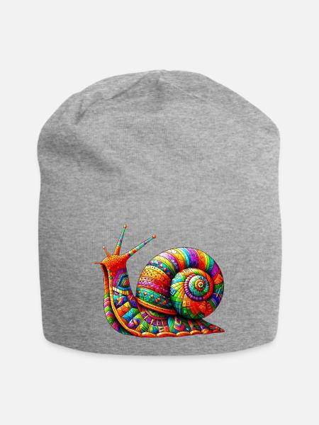 Schnecke - Jersey-Beanie - Grau meliert
