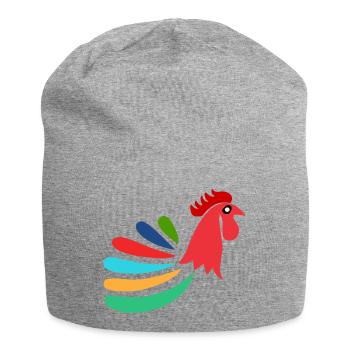 COQ. CHEVAL. POULE. COQ. ANIMAL. OISEAU. LICORNE. - Bonnet en jersey - gris chiné - Devant