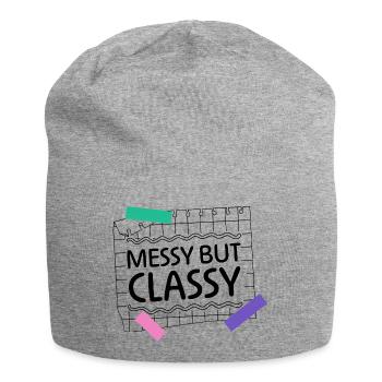 Messy but Classy – Parent Lifestyle Statement - Jersey Beanie - heather grey - Front