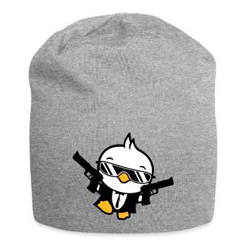 Bird 2 Gun Guns Agent Sunglasses Cool - Jersey Beanie - heather grey - Front