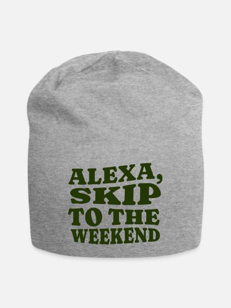 Alexa, Skip to the Weekend - Jersey-Beanie - Grau meliert