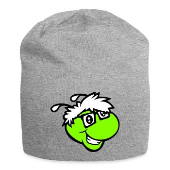 Nerd Caterpillar Intelligent Geek Worm Horn-rimmed Glasses Smart - Jersey Beanie - heather grey - Front