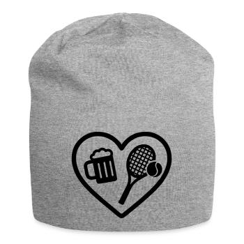Heart Tennis Beer - Jersey Beanie - heather grey - Front