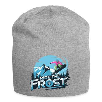  Ride The Frost Snowboard Motiv Für Snowboarder - Jersey-Beanie - Grau meliert - Vorne
