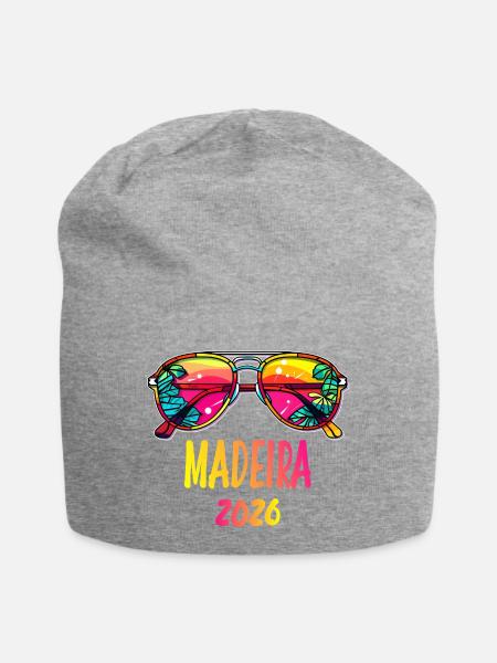 Madeira 2026 Tropische Sonnenbrille - Jersey-Beanie - Grau meliert