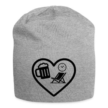 Heart Beer Guesthouse Humor - Jersey Beanie - heather grey - Front