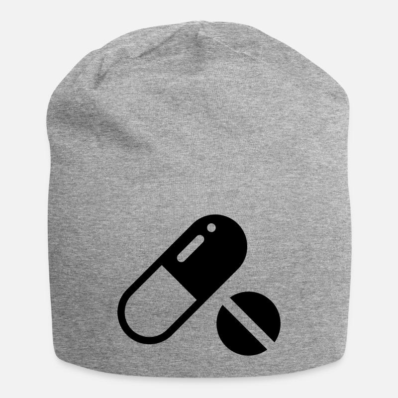 Pilules, pilules, comprimés, comprimés - Bonnet en jersey - gris chiné