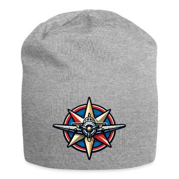 Nordstern Flugzeug Kompass - Jersey-Beanie - Grau meliert - Vorne