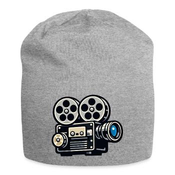Vintage Movie Projector Illustration - Jersey Beanie - heather grey - Front