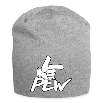 Pew Pew Hand Graphic - Jersey Beanie - heather grey - Front