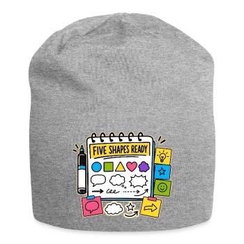 FIVE SHAPES READY - Jersey Beanie - heather grey - Front
