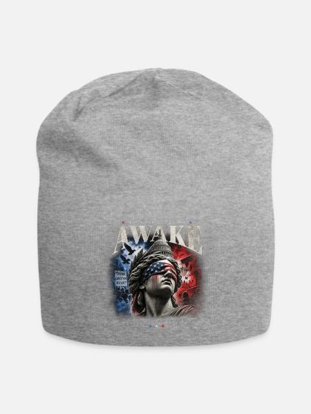 Amerikanische Macht - Jersey-Beanie - Grau meliert