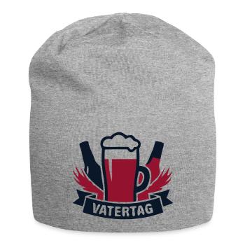 Vatertag Bier Banner Logo - Jersey-Beanie - Grau meliert - Vorne