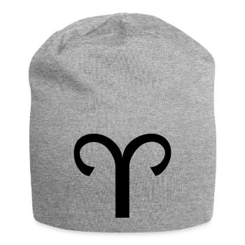Sternzeichen Widder - Jersey-Beanie - Grau meliert - Vorne