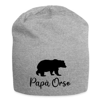 Daddy Father Bear Birthday Gift Italy Funny - Jersey Beanie - heather grey - Front