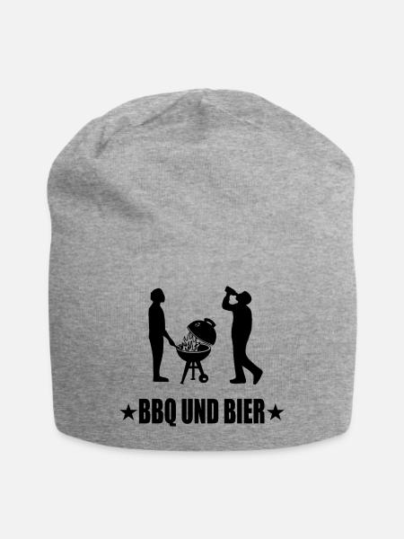 BBQ - Jersey-Beanie - Grau meliert