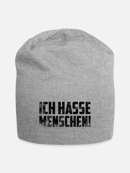 Ich hasse Menschen - Jersey-Beanie - Grau meliert