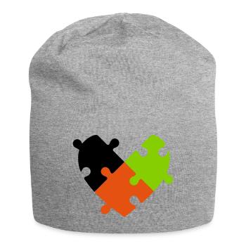 Heart Puzzle - Jersey Beanie - heather grey - Front