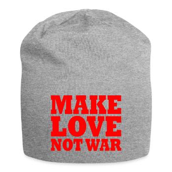 Make love not war - Jersey-Beanie - Grau meliert - Vorne