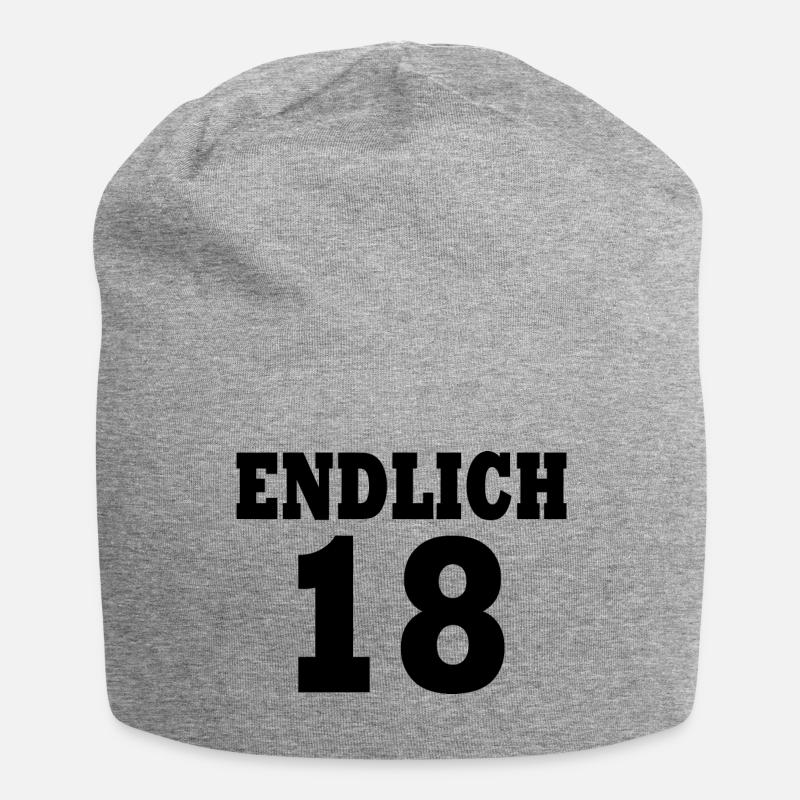 Endlich 18 - Jersey-Beanie - Grau meliert