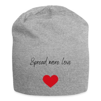 Spread more love - Jersey Beanie - heather grey - Front