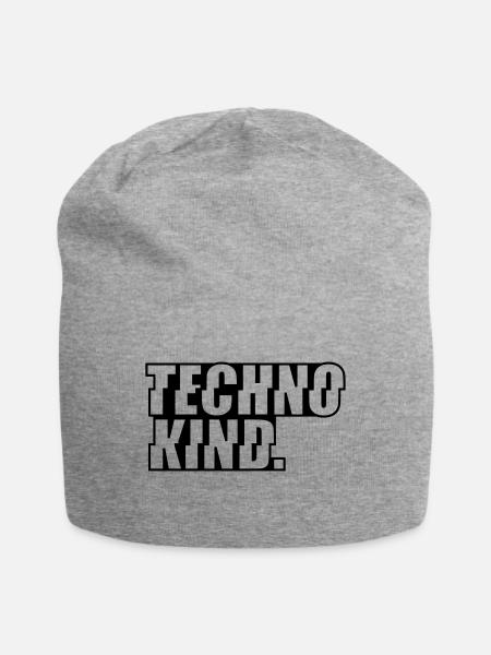 Technokind Rave Festivals Techno Party Afterhours - Jersey-Beanie - Grau meliert