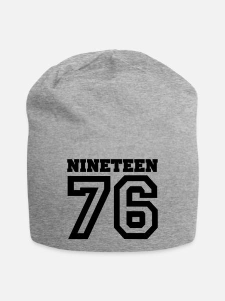 1976 - Jersey-Beanie - Grau meliert