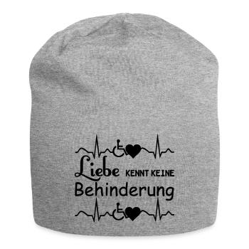Liebe kennt keine Behinderung Geschenk - Jersey-Beanie - Grau meliert - Vorne