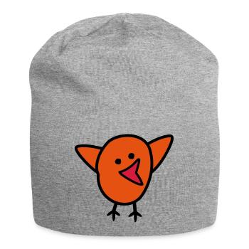 Vogel - Jersey-Beanie - Grau meliert - Vorne