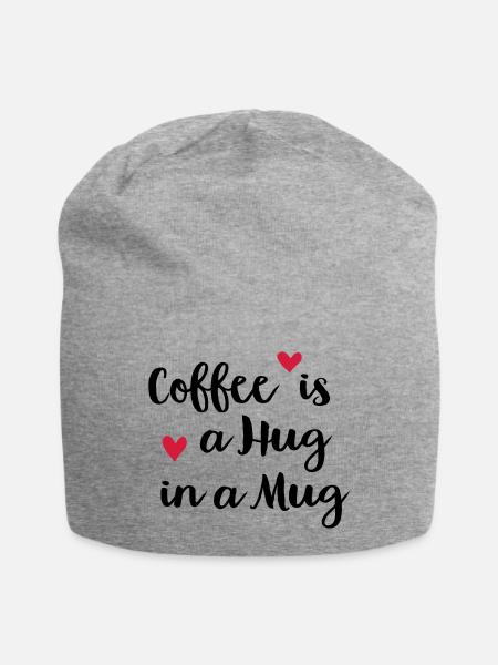 Kaffee - Jersey-Beanie - Grau meliert
