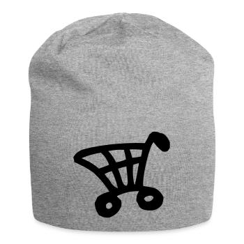 One Color Shopping Cart Design - Jersey Beanie - heather grey - Front