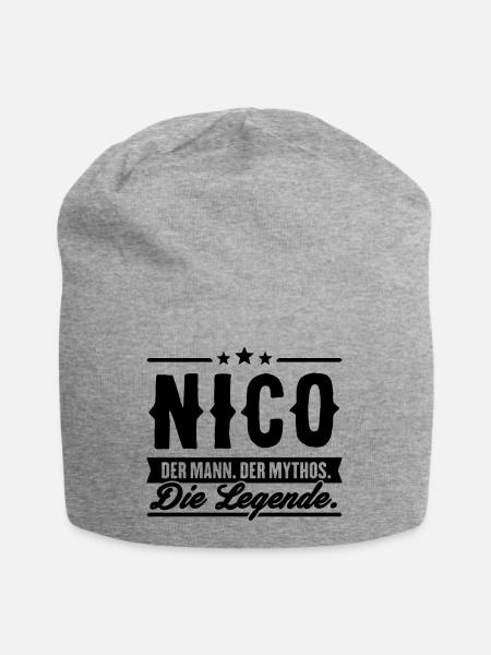 Mann Mythos Legende Nico - Jersey-Beanie - Grau meliert