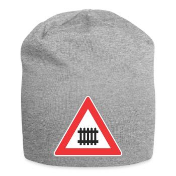 Verkehrsschild Zug Weg - Jersey-Beanie - Grau meliert - Vorne