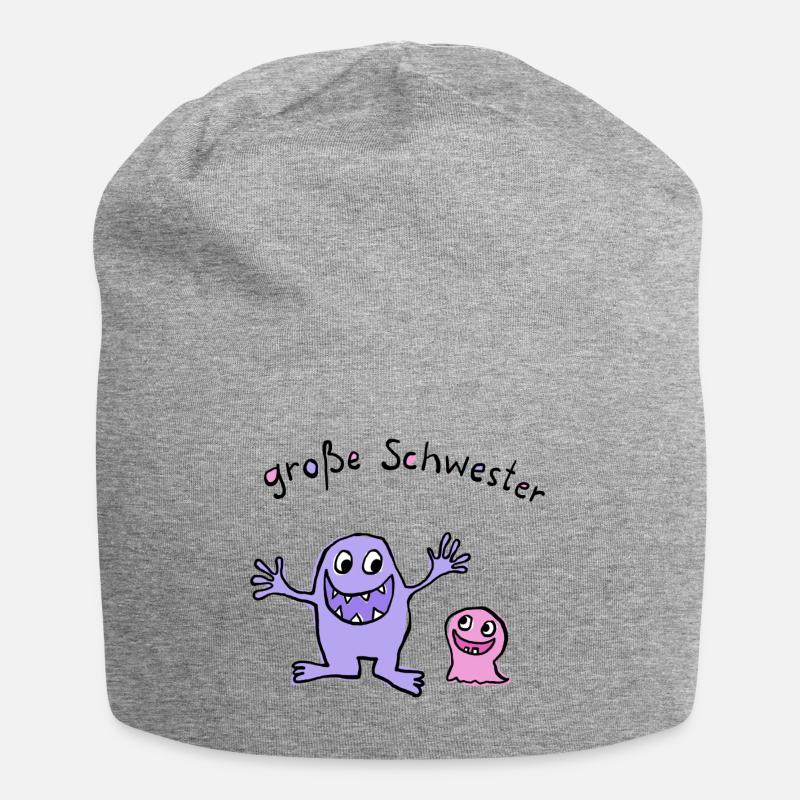 Große Schwester - Jersey-Beanie - Grau meliert