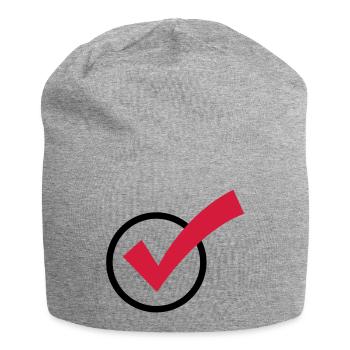 Ein Häkchen - Jersey-Beanie - Grau meliert - Vorne
