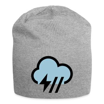 Storm, storm cloud icon, icon - Jersey Beanie - heather grey - Front