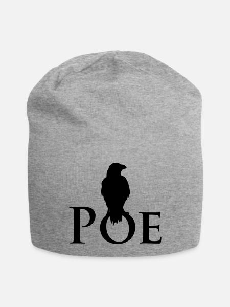 Poe Raven - Jersey Beanie - heather grey