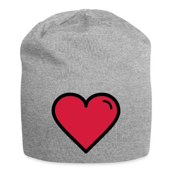 Valentine's Heart - Jersey Beanie - heather grey - Front