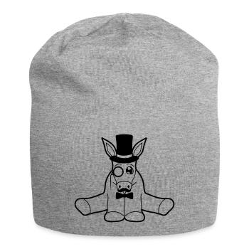 reich sir herr gentlemen mustache schnurrbart mono - Jersey-Beanie - Grau meliert - Vorne