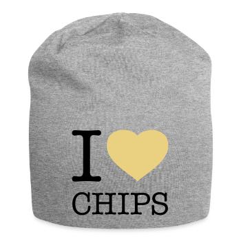 I LOVE CHIPS - Bonnet en jersey - gris chiné - Devant