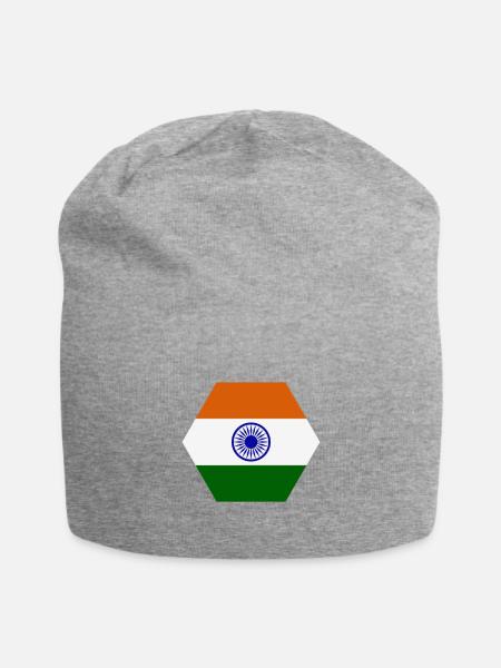 Indien Flagge - Jersey-Beanie - Grau meliert
