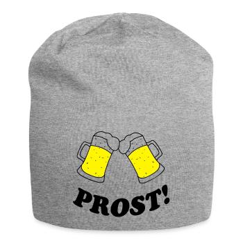 bier_prost - Jersey-Beanie - Grau meliert - Vorne