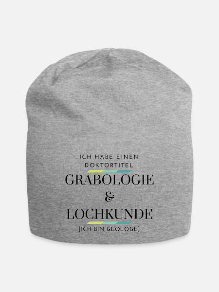 Doktortitel Geologie Lustiger Spruch - Jersey-Beanie - Grau meliert