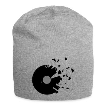 Schallplatte - Jersey-Beanie - Grau meliert - Vorne