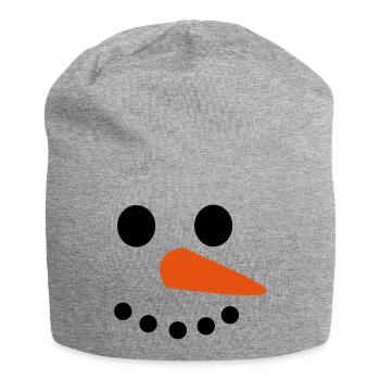 Schneemann Gesicht - Jersey-Beanie - Grau meliert - Vorne
